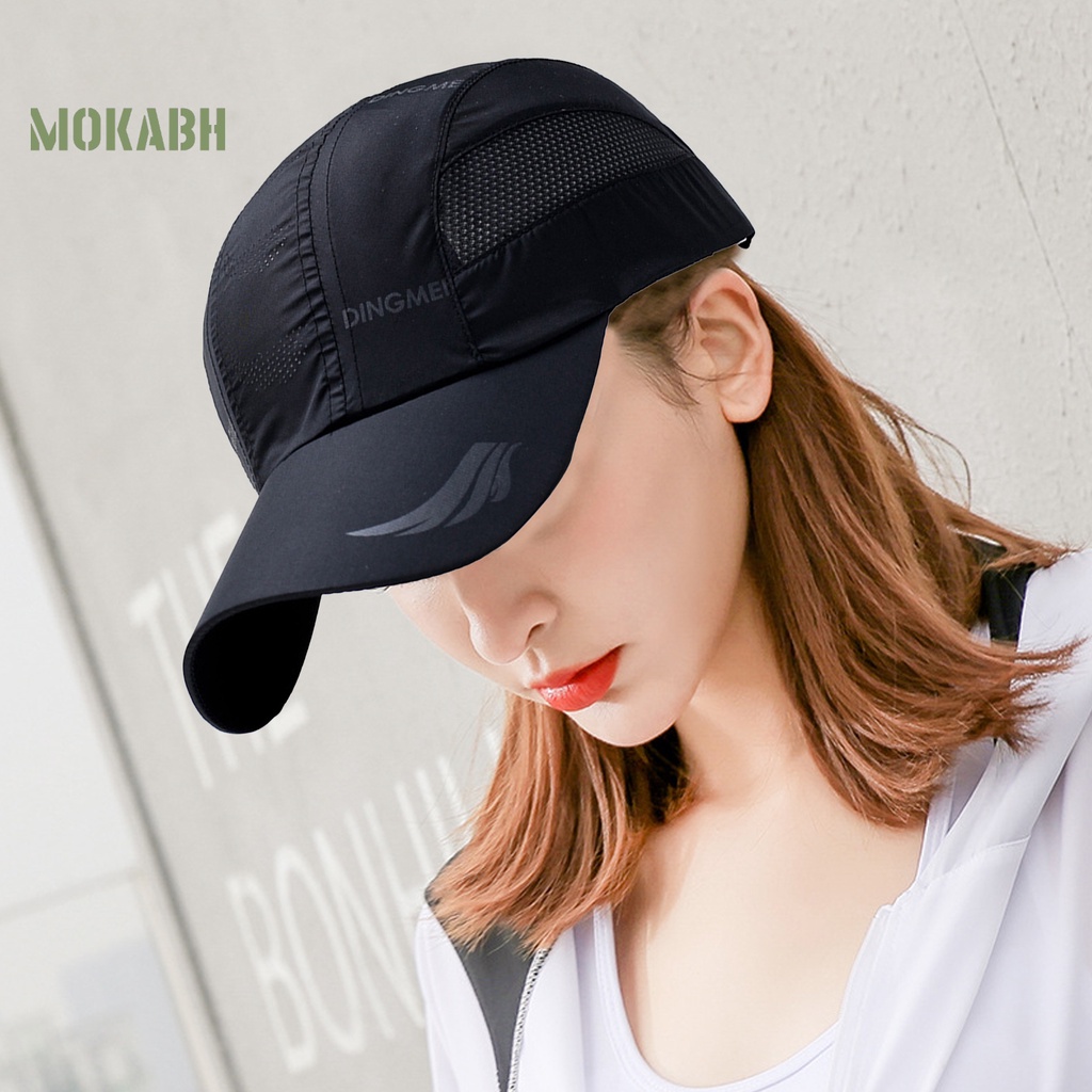 [Mok Abh] Mũ Lưỡi Trai Thể Thao Phối Lưới Chống Nắng Ghép Nối Dài Vành Hình Học Có Thể Điều Chỉnh Cho Nam Và Nữ