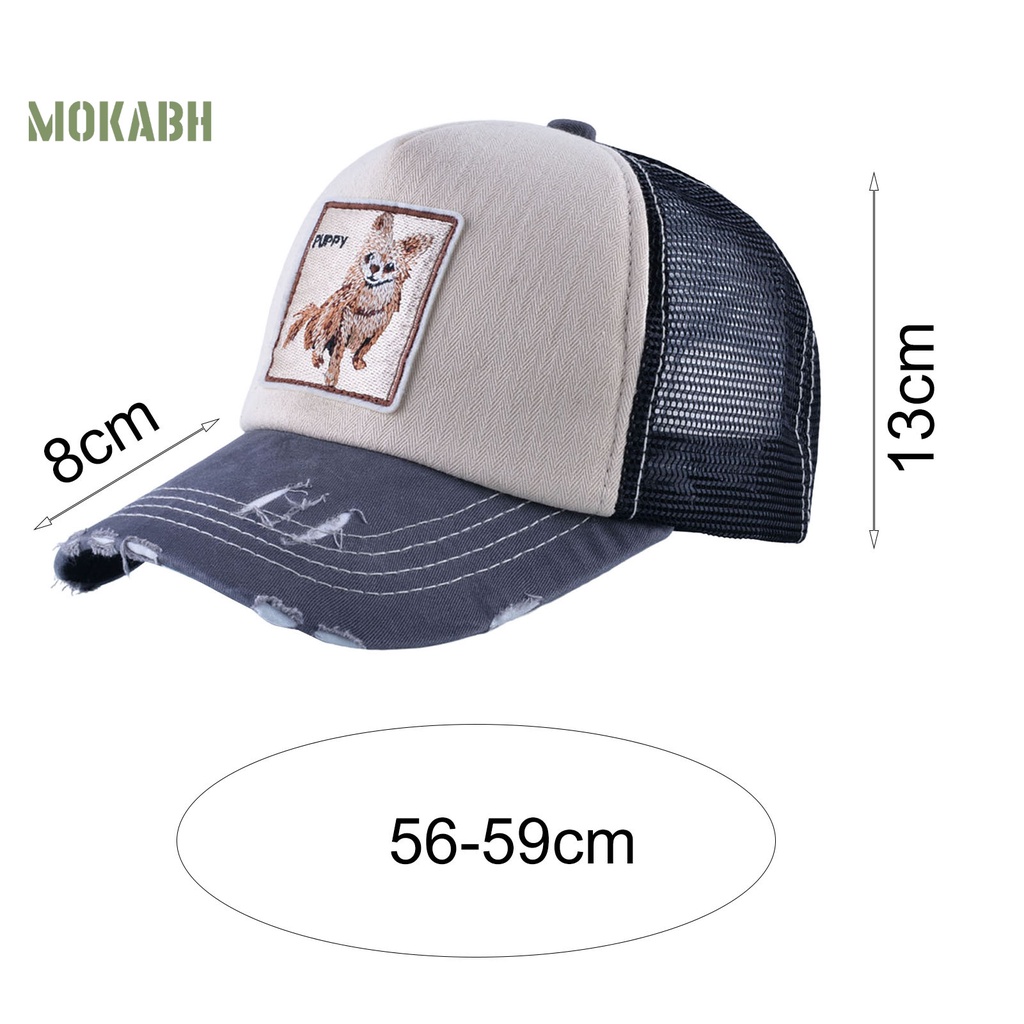 [Mok Abh] Mũ Lưỡi Trai Hở Chóp Phối Lưới Thoáng Khí Phong Cách Hip Hop Cho Nam Và Nữ