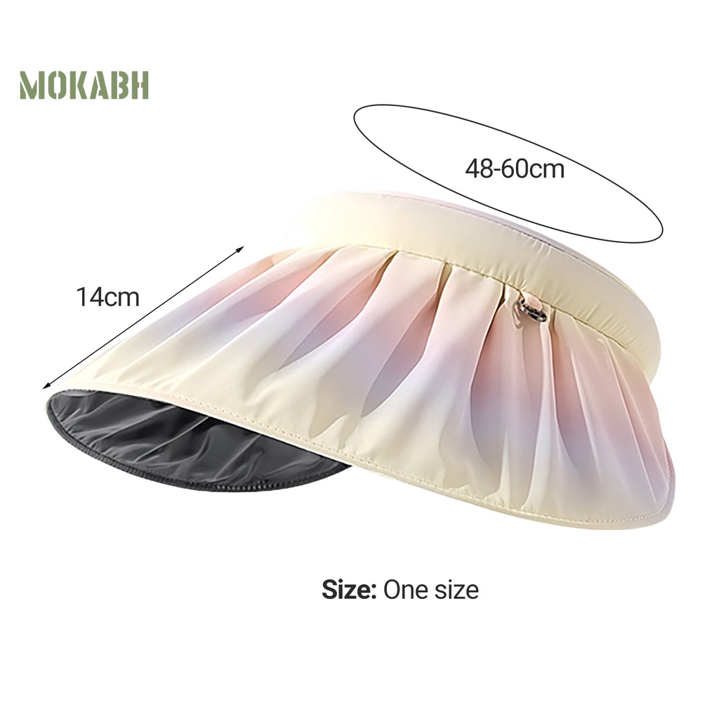 [Mok Abh] Mũ Rộng Vành Hở Chóp Chống Tia UV Co Giãn Phong Cách Hàn Quốc Cho Nữ