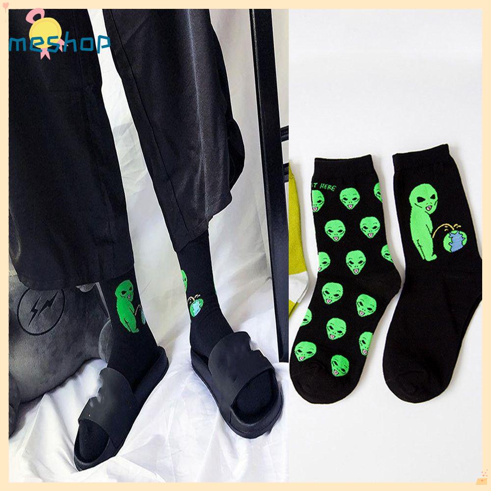 1 Đôi Tất Cotton Thoáng Khí In Họa Tiết Hoạt Hình Dễ Thương Cho Cặp Đô