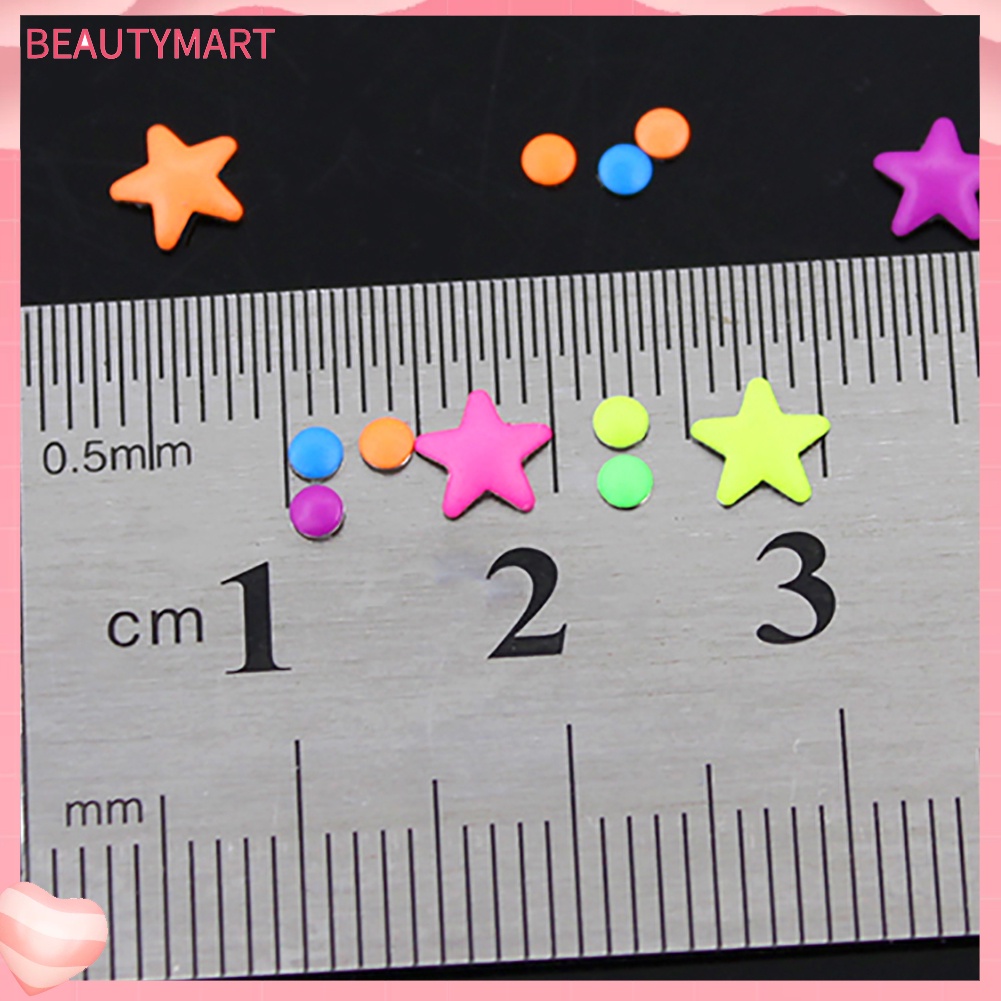 Bánh Xe Tròn &amp; Ngôi Sao Nhiều Màu Sắc Dùng Trang Trí Móng Tay Nghệ Thuật DIY