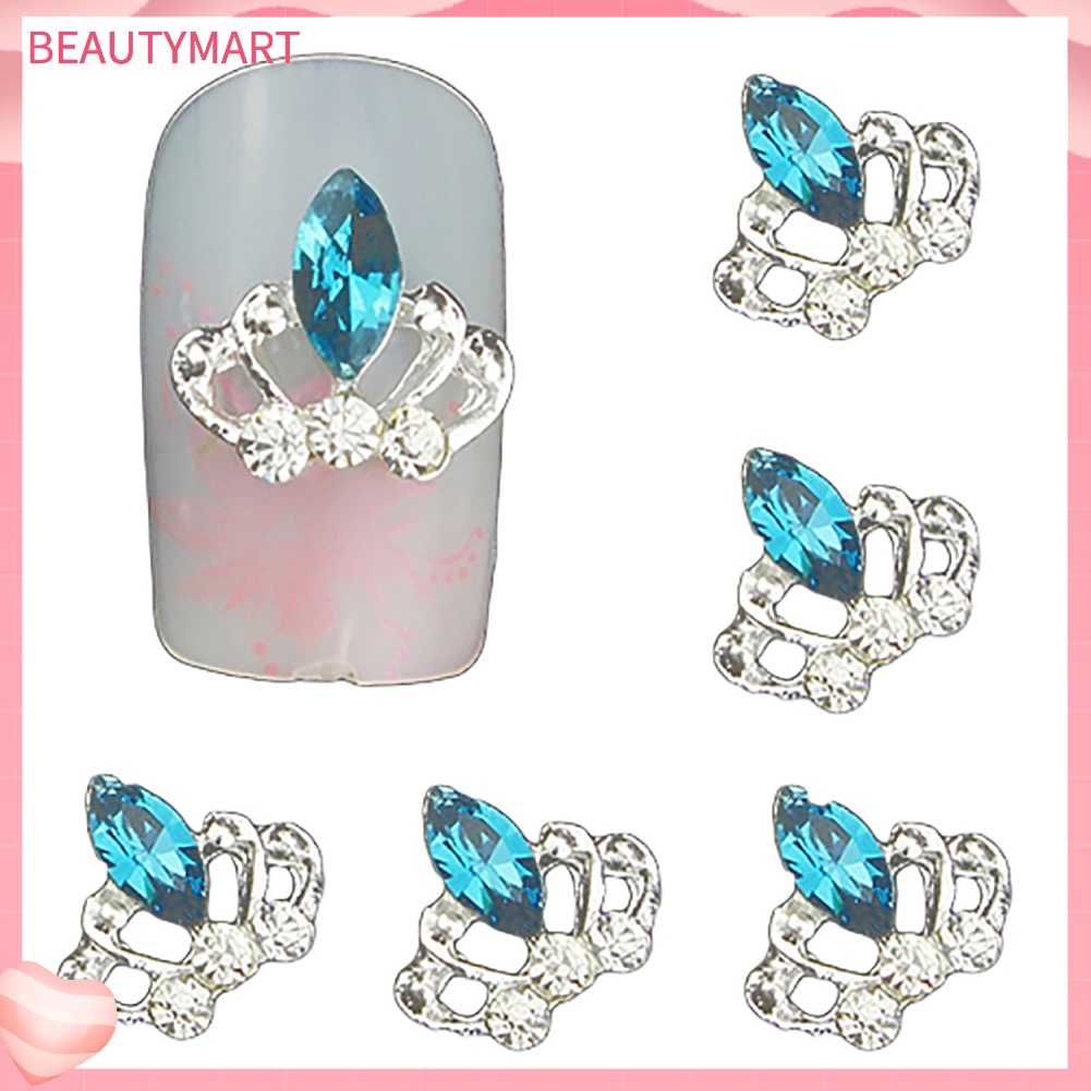 Set 10 Phụ Kiện Trang Trí Móng Hình Vương Miện 3D Đính Đá Xinh Xắn