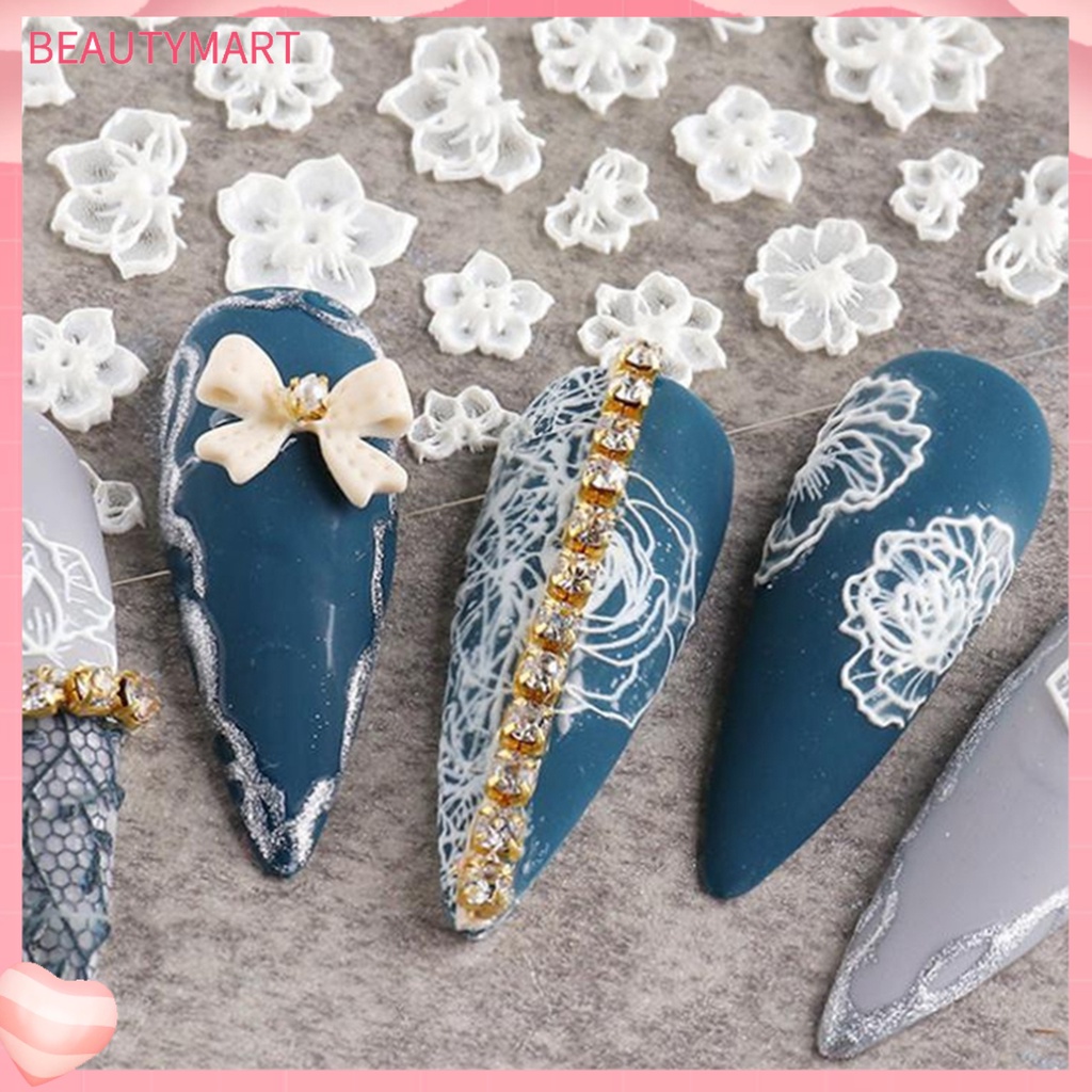 1 Tấm Sticker PET 5D Tự Dính Chống Thấm Nước Họa Tiết Hoa Dập Nổi Trang Trí Móng Nghệ Thuật