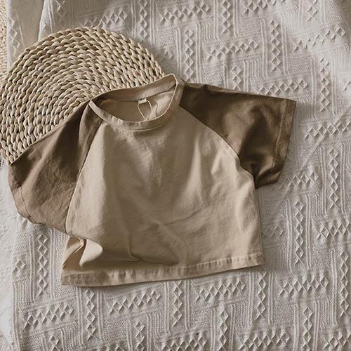 Áo Thun Cotton Ngắn Tay Phối Màu Thời Trang Mùa Hè Cho Bé trẻ em