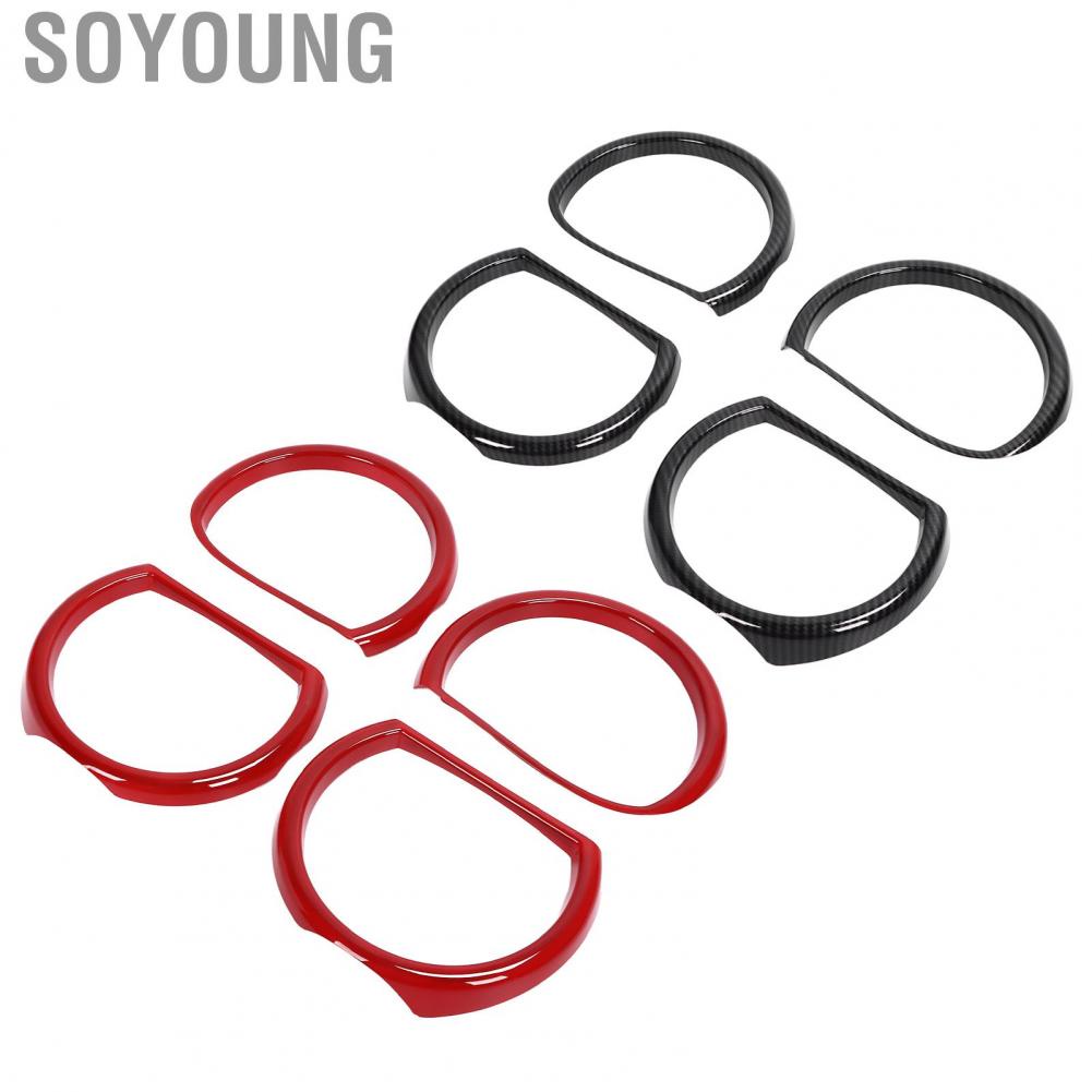 Soyoung Headlight Trim UV Proof Sturdy  Fade Headlamp Cover Rustproof Impact Resistant Replacement for Dodge Challenger 2015‑2021