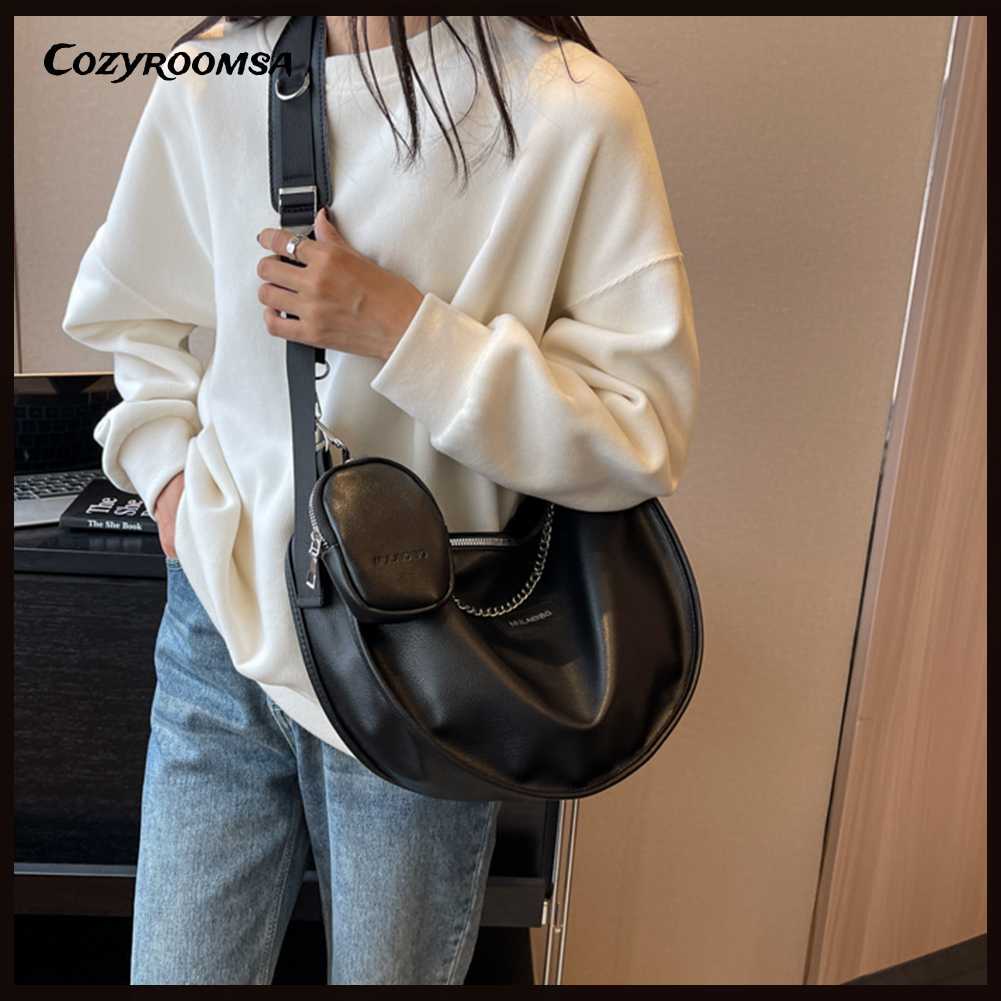 Túi Đeo Vai Bằng Da PU Thoáng Khí Bền Bỉ Có Khóa Kéo Cho Nữ