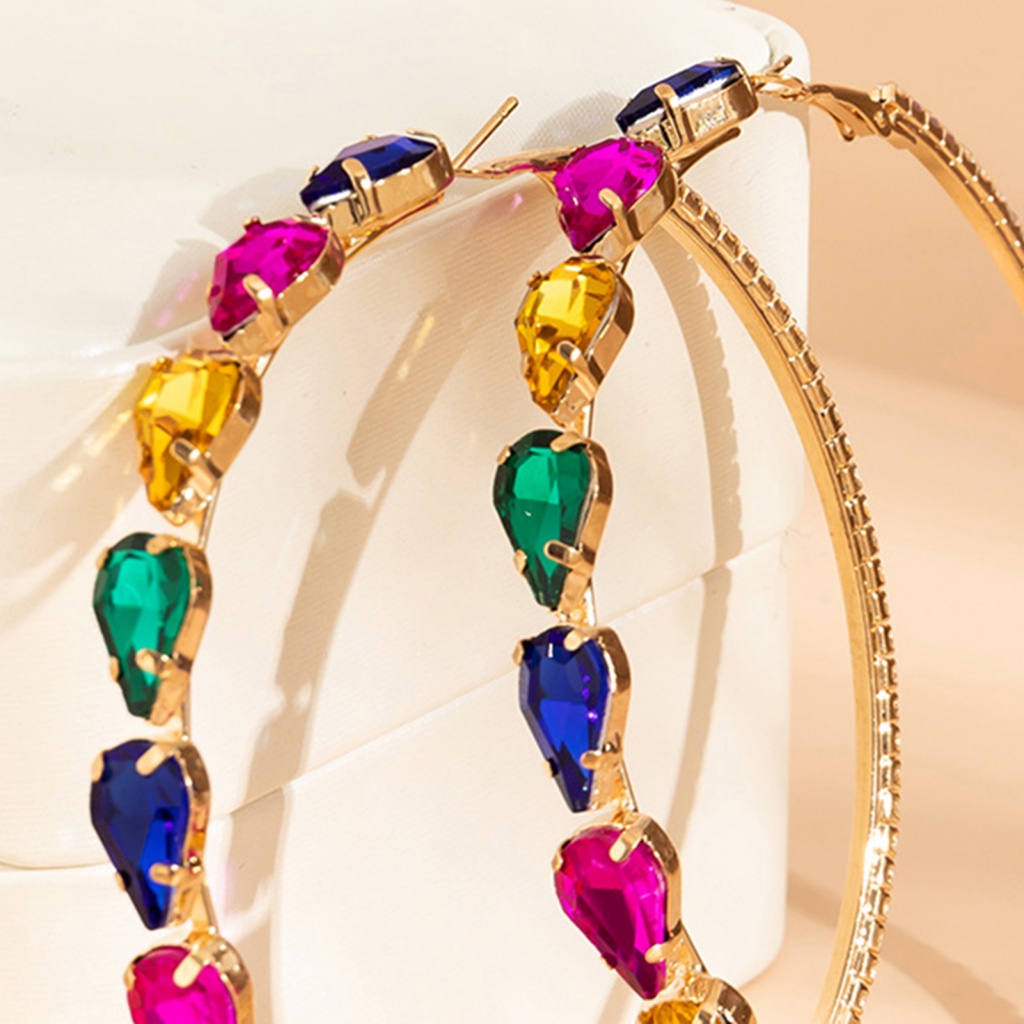 1 Đôi Bông Tai Hình Tròn Lớn Màu Sáng