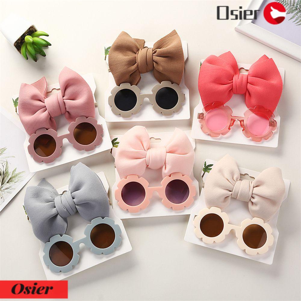 Set 2 Món Mắt Kính / Kính Mát / Kẹp Tóc Hình Hoa Hướng Dương Cho Bé Gái 1 Tuổi