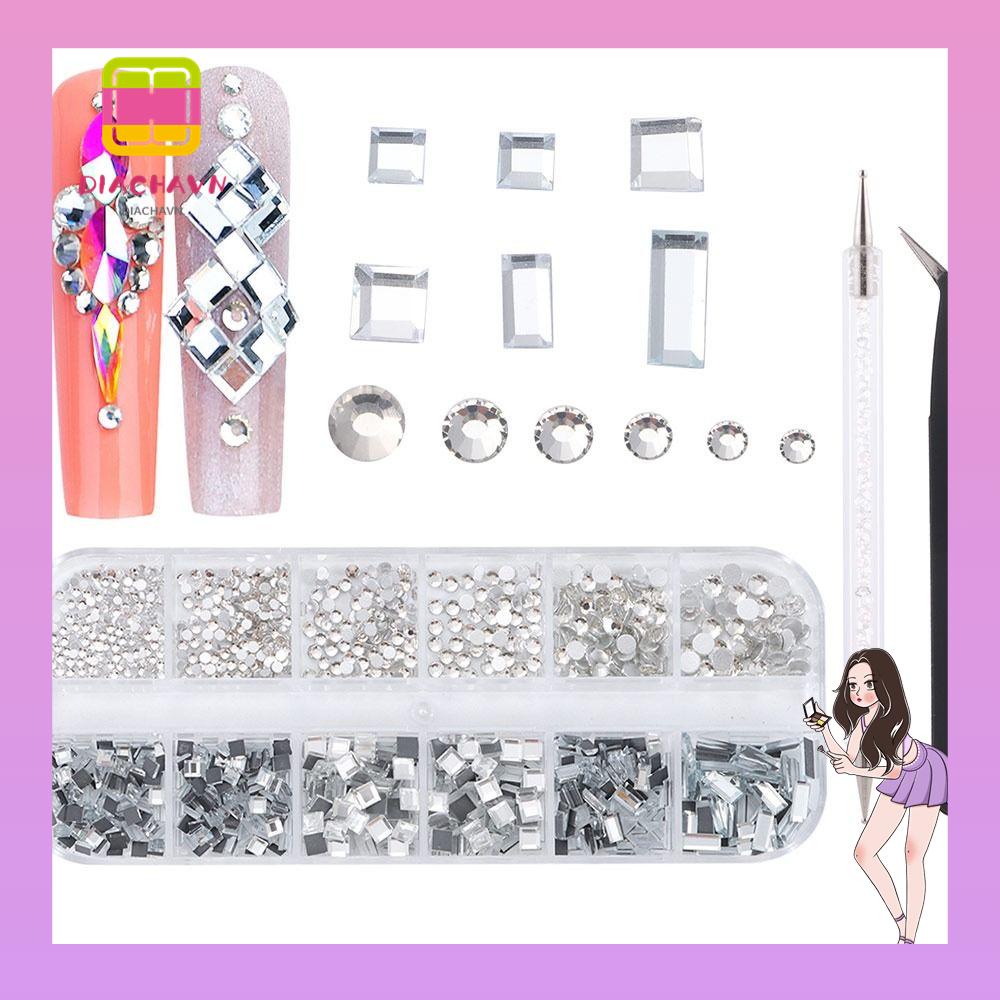 Hộp 12 Ngăn Đựng Phụ Kiện Trang Trí Móng Tay Sang Trọng