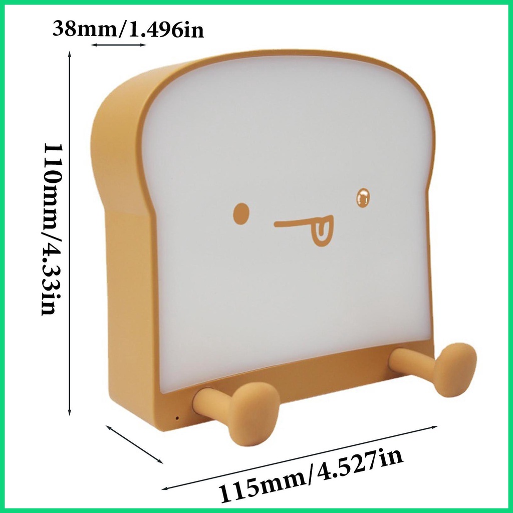 Đèn Ngủ Hình Bánh Mì Nướng Siêu Bền Kèm Sạc USB Tiện Dụng Cho jiwvn