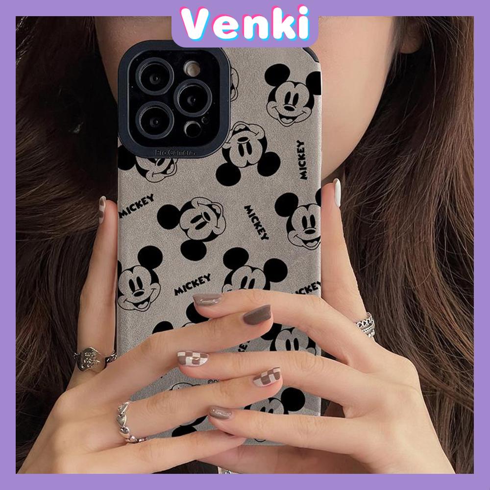 VENKI - Cho iPhone 11 Ốp Da Da Học Trò Mắt Da Lộn Ốp Điện Thoại Túi Khí Chống Sốc Mềm Ốp Bảo Vệ Camera Chuột Hoạt Hình Dễ Thương Tương Thích Với iPhone 14 13 Pro max 12 xr