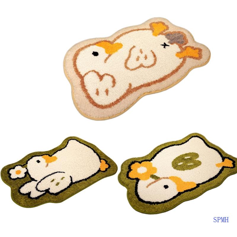 Thảm Bông Mềm Mịn Siêu Thấm Hút Chống Trượt In Họa Tiết Hoa / Ngỗng Hoạt Hình Sáng Tạo