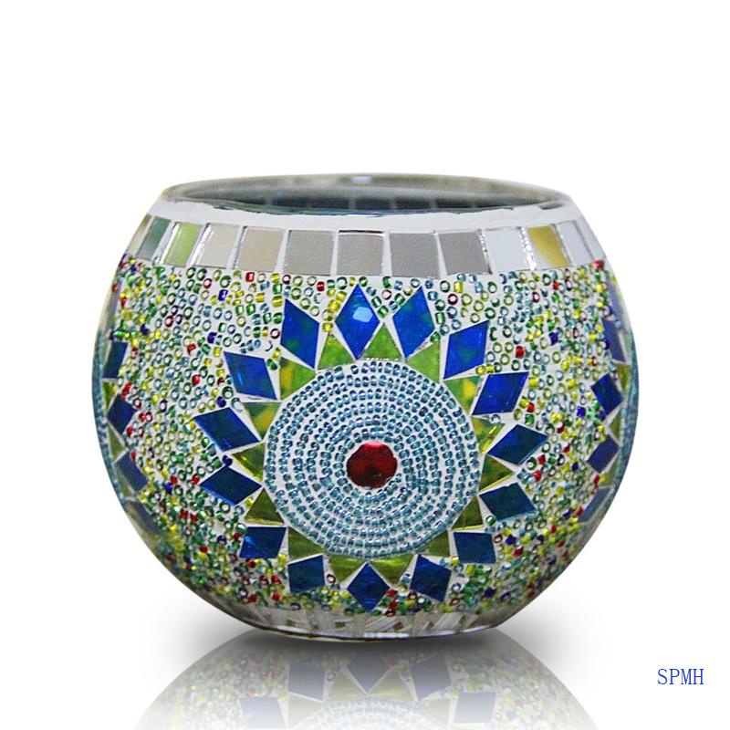 Giá Đỡ Nến Bằng Thủy Tinh Hình Hoa Hướng Dương Nhiều Màu Phong Cách Châu Âu Cổ Điển