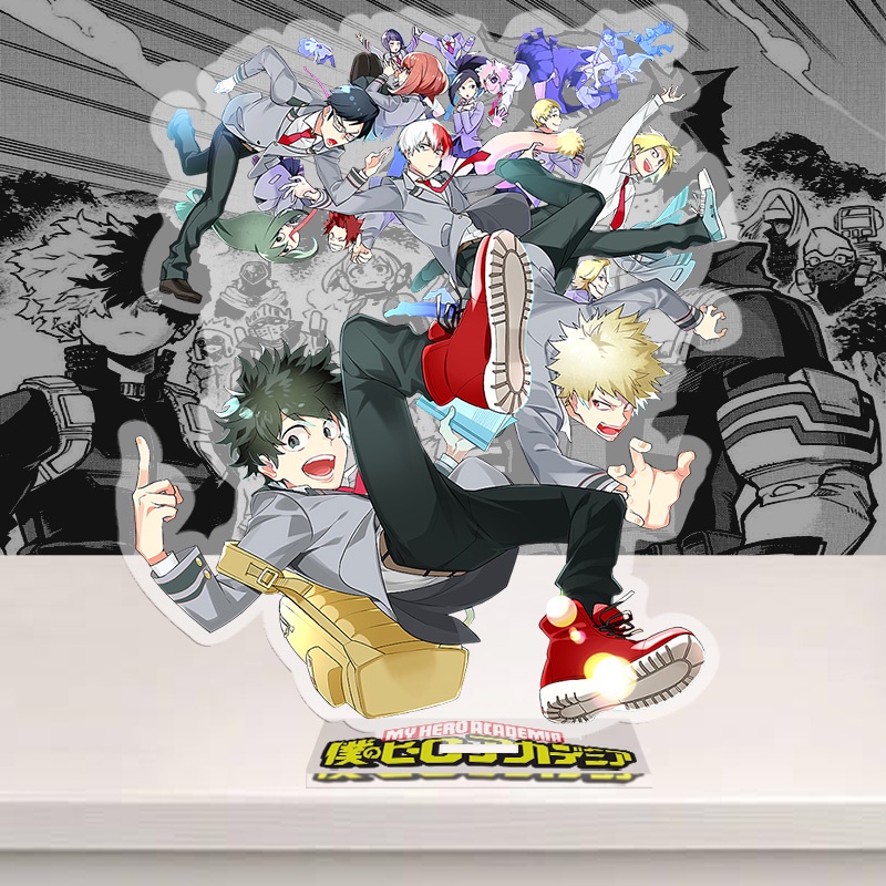Standee My hero academia, anime Học viện siêu anh hùng, mô hình nhân vật Shoto, Bakugo, Midoriya