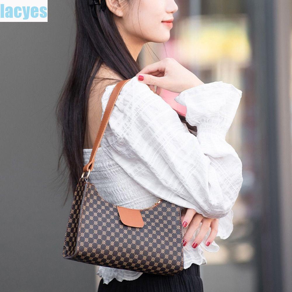 Túi Xách Da PU Họa Tiết Kẻ Sọc / Hoa / Trái Tim Phong Cách Vintage Thanh Lịch Cho Nữ