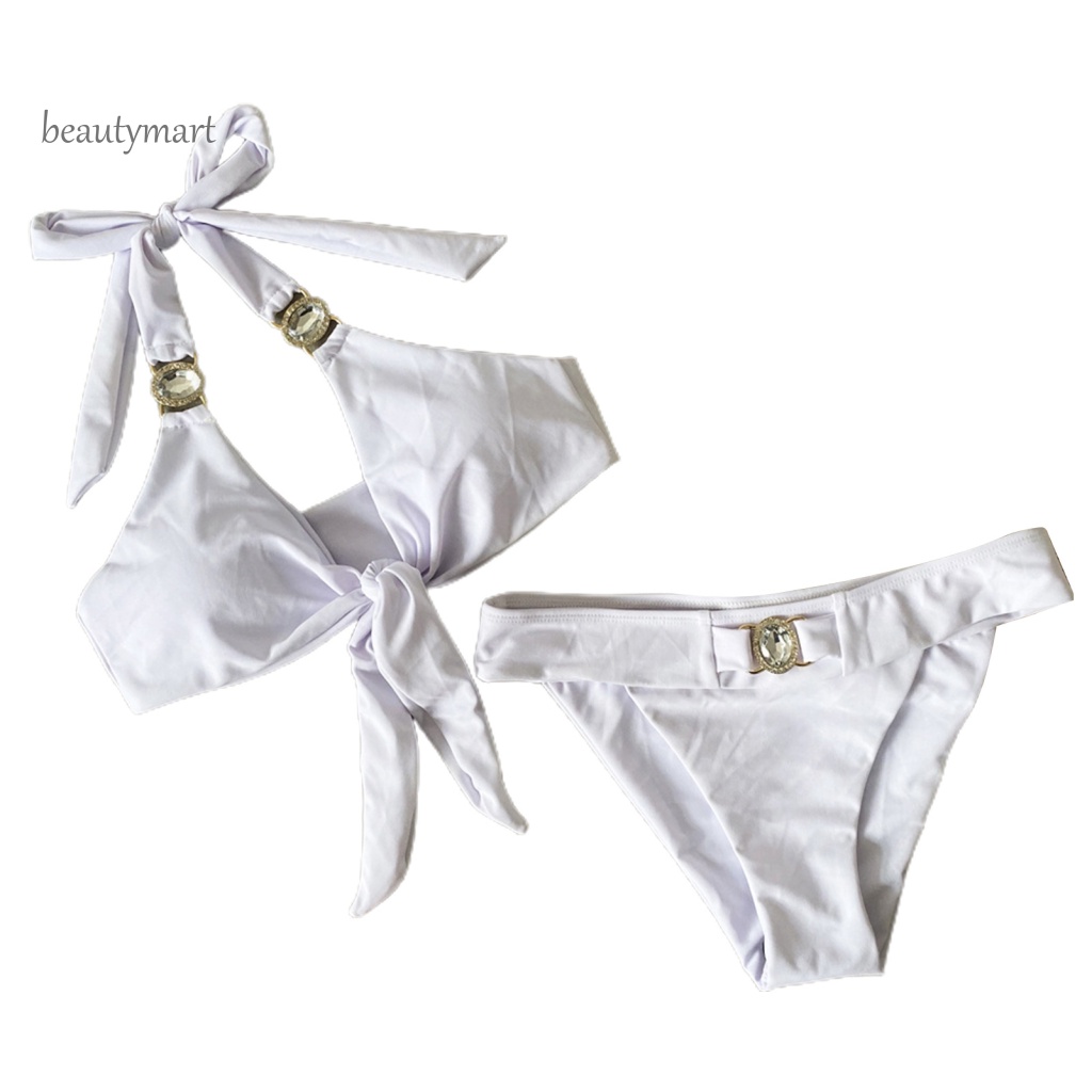 Bộ Đồ Bơi Hai Dây Bằng Nylon Màu Trơn Gợi Cảm Cho Nữ