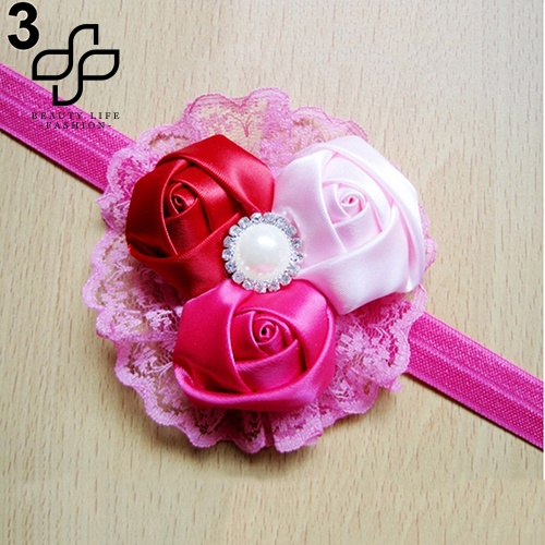 Băng Đô Ren Hoa Hồng Dễ Thương Dành Cho Bé Gái
