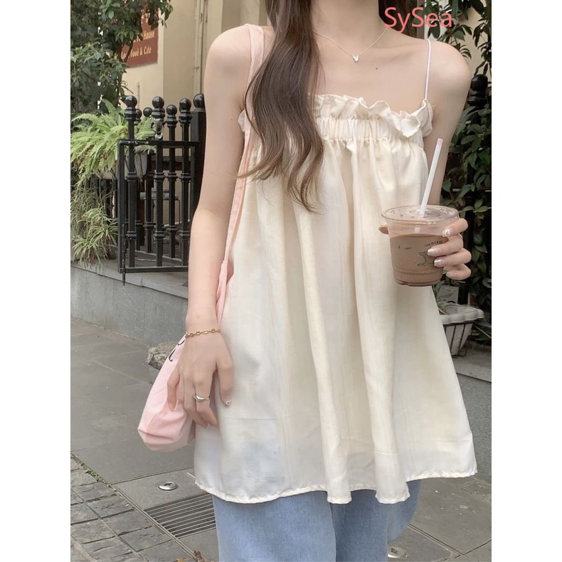 Áo Hai Dây Dáng Rộng Thời Trang Mùa Hè Cho Nữ