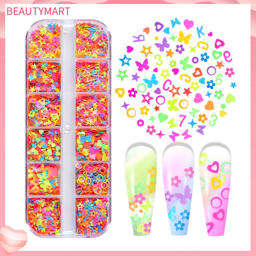 1 Hộp Đựng Hạt Nhựa 12 Ô Màu Sắc Tươi Sáng Trang Trí Móng Tay Nghệ Thuật