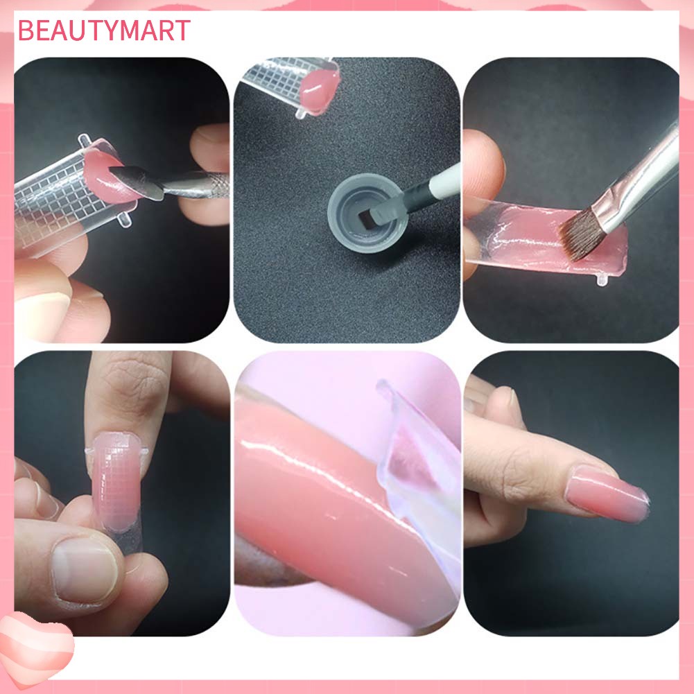 Bộ 100 Móng Tay Giả Bằng Acrylic Trong Suốt Toàn Diện