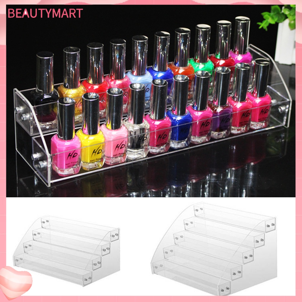 Giá Đỡ Trưng Bày Lọ Sơn Móng Tay Nhiều Tầng Bằng Acrylic Trong Suốt