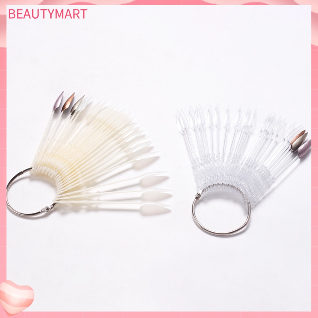 Set 24 Móng Tay Giả Trong Suốt Có Khóa Cài Hình Quạt Luyện Tập Làm Móng Nghệ Thuật