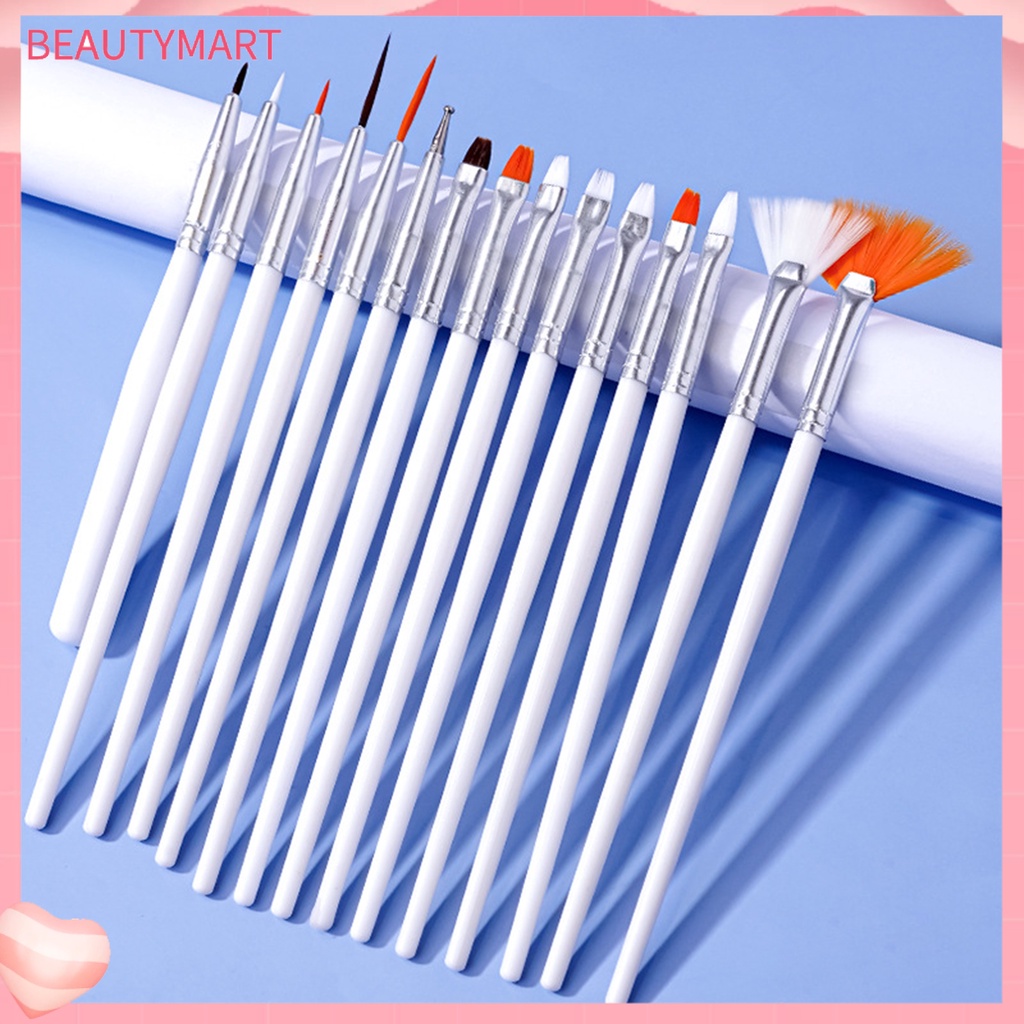 Bộ 15 Cọ Vẽ Móng Tay Đầu Mềm Không Phai Màu Hiệu Ứng Gradient DIY