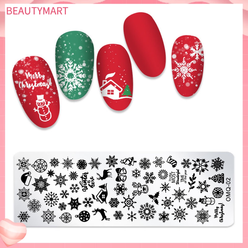Khuôn Trang Trí Móng Tay Bằng Thép Không Gỉ Họa Tiết Bông Tuyết Giáng Sinh DIY Dành Cho Nữ