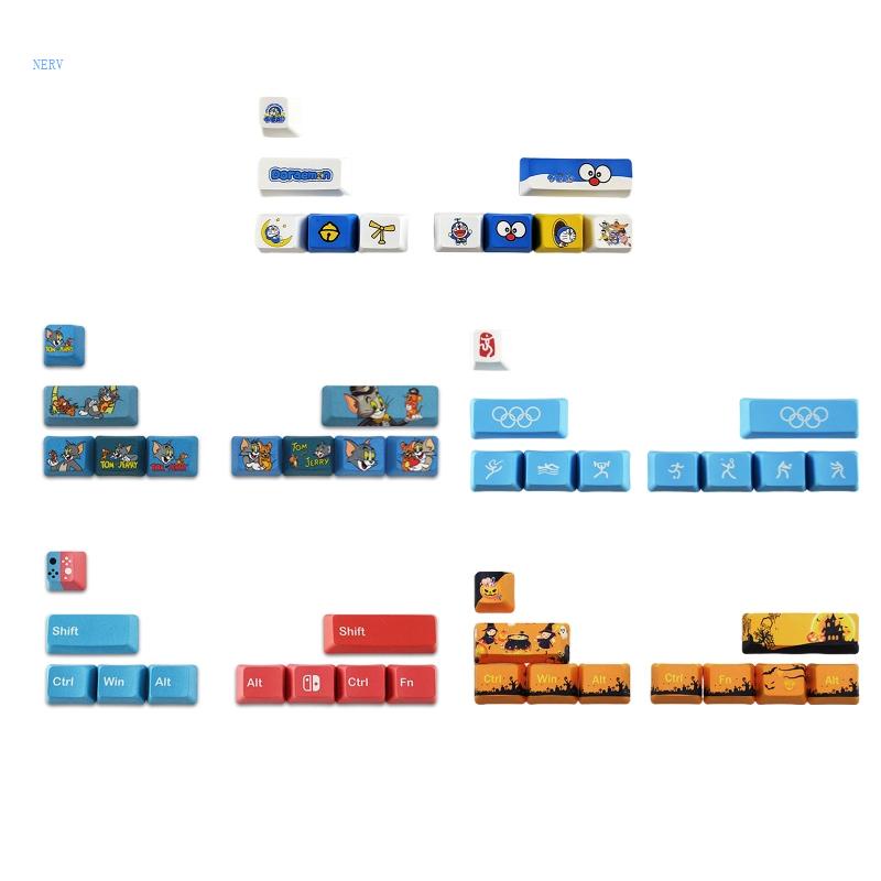 Set 10 Nút Bàn Phím R1 Hình Mèo Hoạt Hình Cho Máy Chơi Game