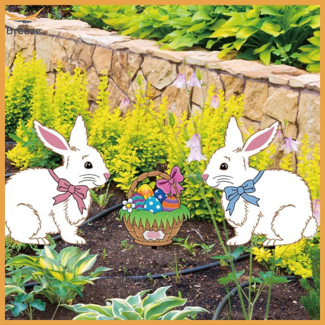 Bộ 3 Rổ Đựng Trứng Phục Sinh Bằng Acrylic Hai Mặt Trang Trí Sân Vườn