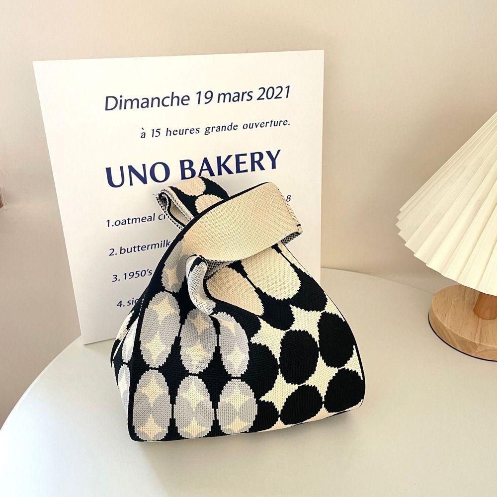 Miquel Túi Đựng Mỹ Phẩm Đeo Cổ Tay Đàn Hồi Họa Tiết Chấm Bi Phong Cách Hàn Quốc Cho Nữ