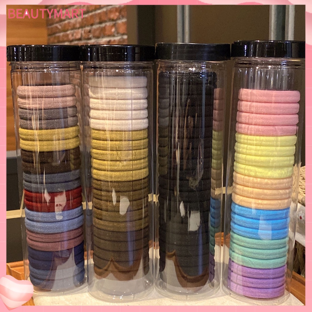 Bộ 20 Dây Cột Tóc Màu Trơn Độ Co Giãn Cao Chống Trượt Mềm Mại Dành Cho Nữ