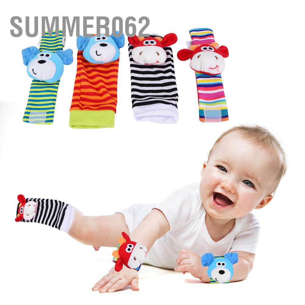 Summer062 Động vật cho trẻ sơ sinh Vớ lục lạc &amp; Vòng đeo tay Đồ chơi âm thanh