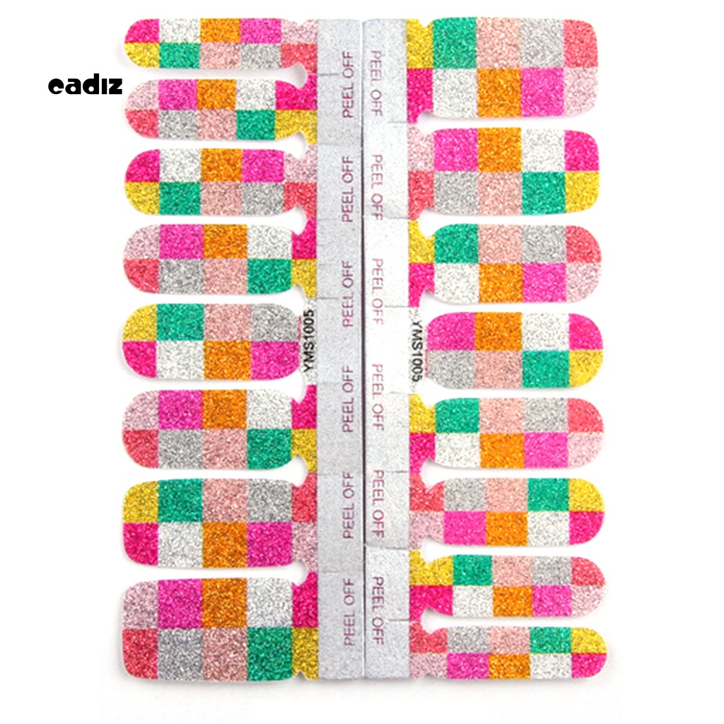 Miếng Dán Trang Trí Móng Tay Toàn Diện Màu Gradient Lấp Lánh