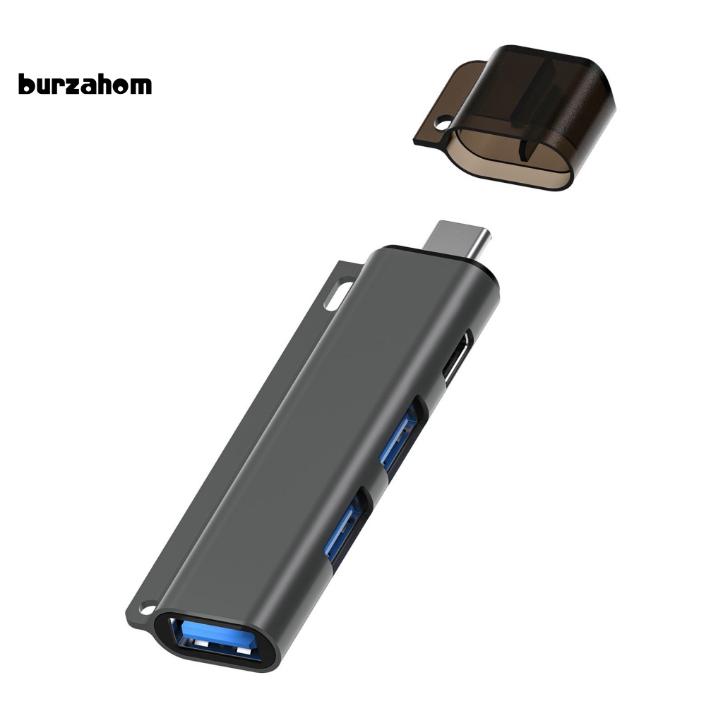 Đế Sạc 4 Trong 1 3 Cổng USB 1 Type-C OTG Tốc Độ Cao Bằng Hợp Kim Nhôm Cho Máy Tính