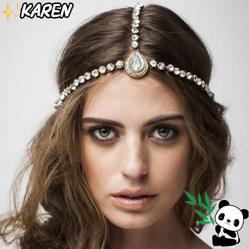 Băng Đô Cài Tóc Dạng Chuỗi Phong Cách Bohemian Dành Cho Cô Dâu