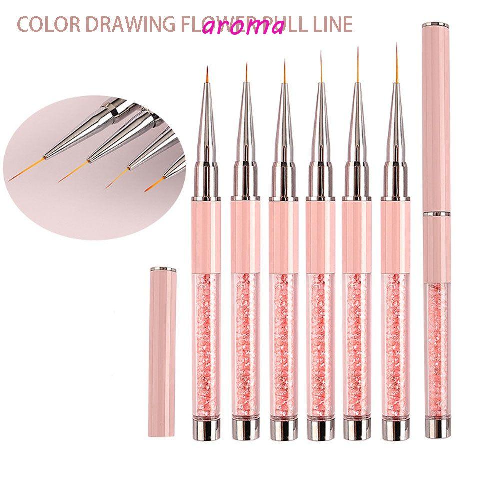 AROMA Cọ Vẽ Trang Trí Móng Tay 3D Đầu Oval Siêu Mỏng