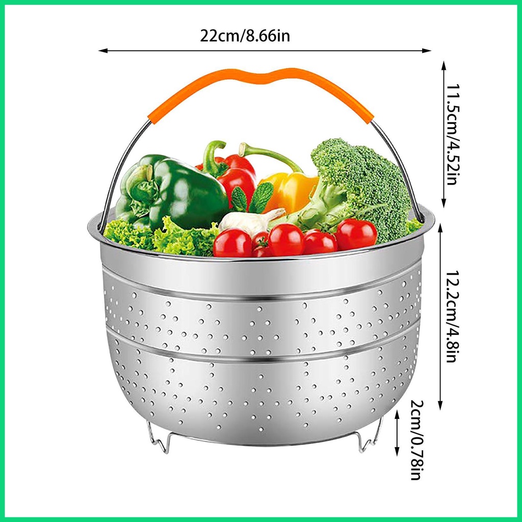 Rổ Hấp Bánh Mì Bằng Thép Không Gỉ Có Lưới Lọc Thiết Kế Tripod Cho Pasta Jwvn