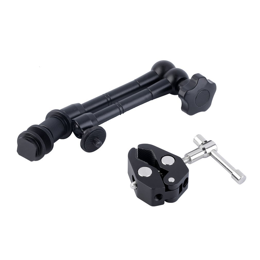 11 Inch Dslr Rig Movie Kit Articulating Arm + Super Clamp Crab Plier Clip For Camcorder Lcd Monitor Led Flash Light [Q/2]