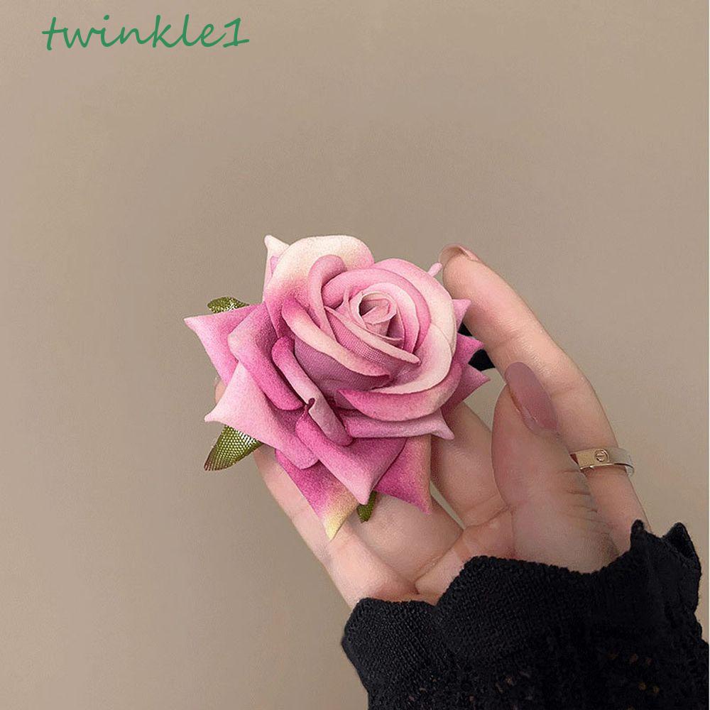 Kẹp Tóc Hoa Hồng Lấp Lánh Trang Nhã Cho Cô Dâu