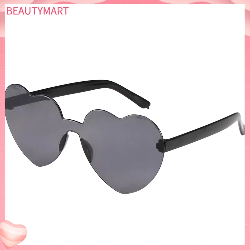 Kính Mát Hình Trái Tim Màu Trơn Trong Suốt Thời Trang Cho Nữ