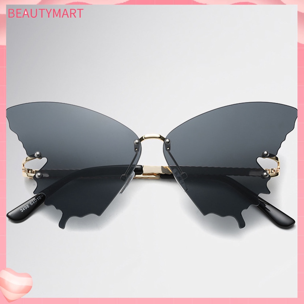Kính Mát Hình Bướm Không Vành Siêu Nhẹ Chống Tia UV Trong Suốt Thời Trang Cho Nữ