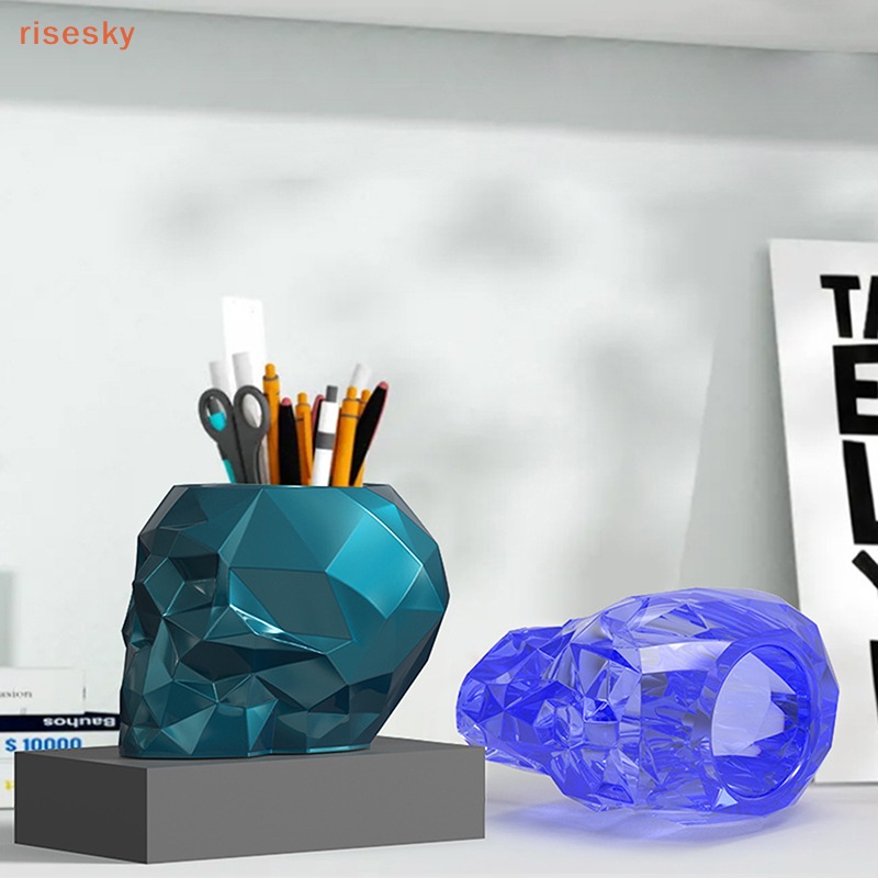 Khuôn Silicone Làm Giá Đỡ Bút Hình Đầu Lâu Bằng Epoxy Độc Đáo DIY