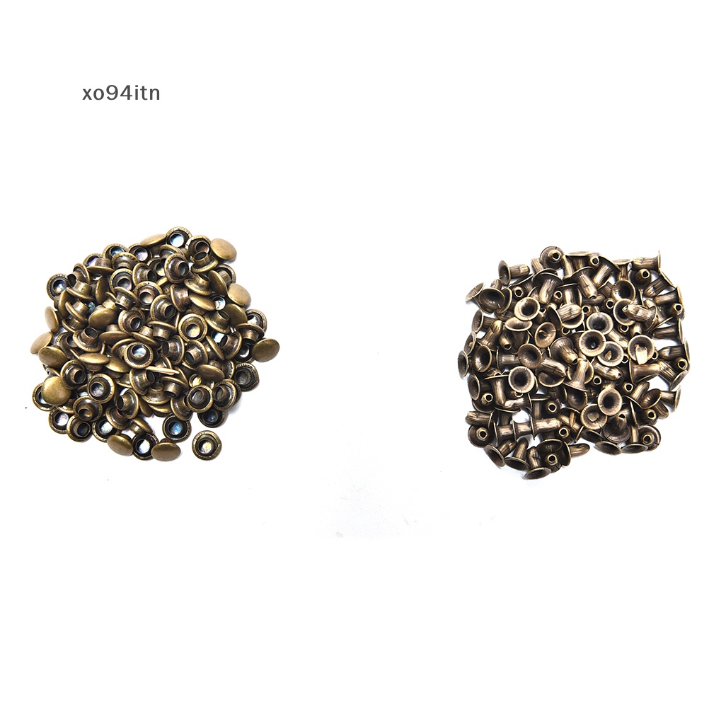 Set 100 Đinh Tán 3 Kích Cỡ Bằng Đồng Thau Làm Thắt Lưng Da DIY