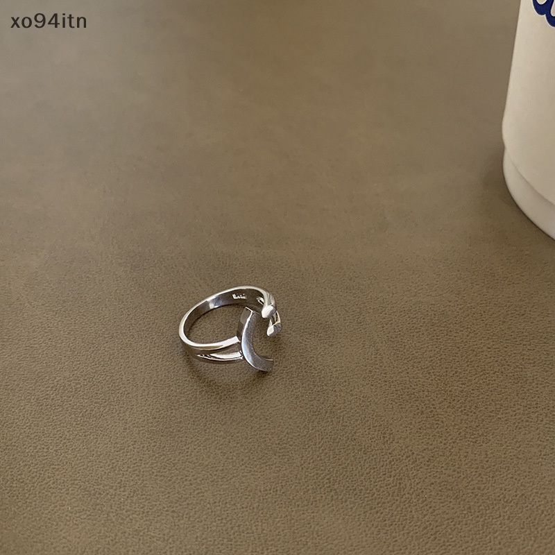 Tn Nhẫn Hở Màu Bạc Hình Mặt Cười Độc Đáo Có Thể Điều Chỉnh Cho Nữ Sinh