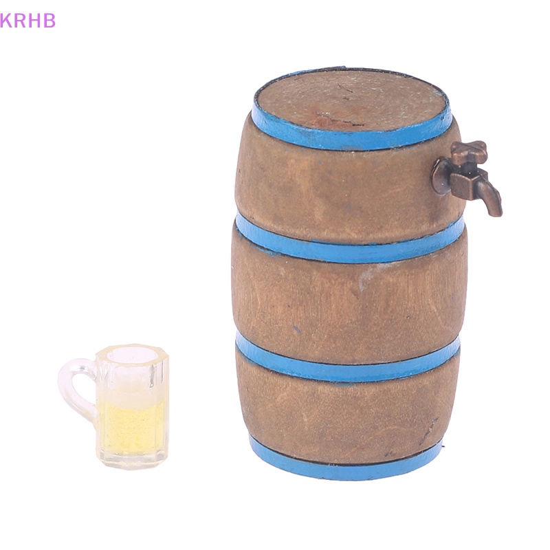 Set Chai Bia Và Ly Bia Đồ Chơi Búp Bê Cỡ 1 / 12 Mới