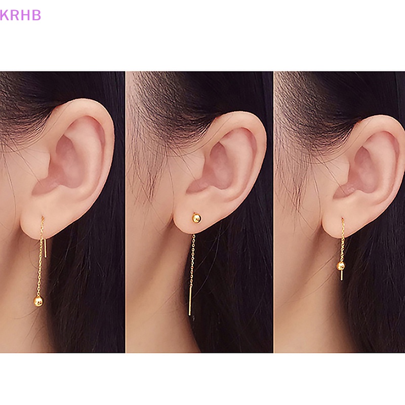 1 Cặp Khuyên Tai Dây Thép Titan Đơn Giản Cho Nữ Mới