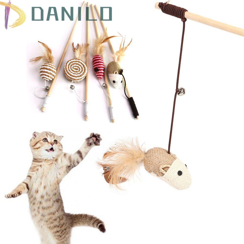 Cần Câu Gỗ Họa Tiết Hoạt Hình Có Chuông Nhỏ Cho Mèo Cưng