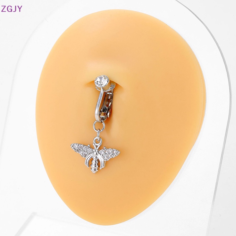 Khuyên Rốn Hình Ong Bằng Thép Đính Đá Zircon Quyến Rũ Sáng Tạo Mới
