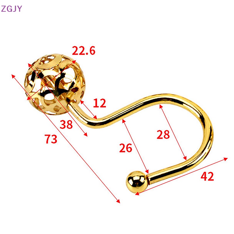 Bộ 12 Hoặc 24 Móc Treo Rèm Cửa Nhà Tắm Bằng Kim Loại Chống Rỉ Mới